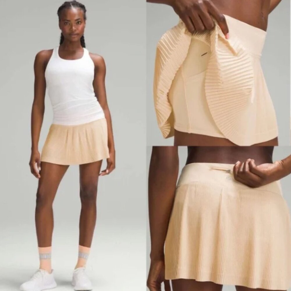 Lululemon Pleat to Street Mid-Rise Skirt Summer Glow Size 14
